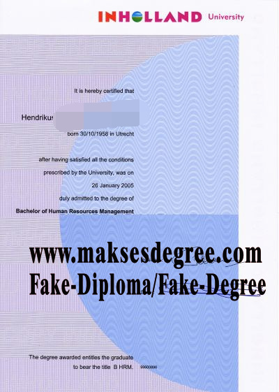 Best Fake INHOLLAND University Degree