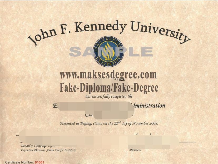 Best Fake John F. Kennedy University Diploma