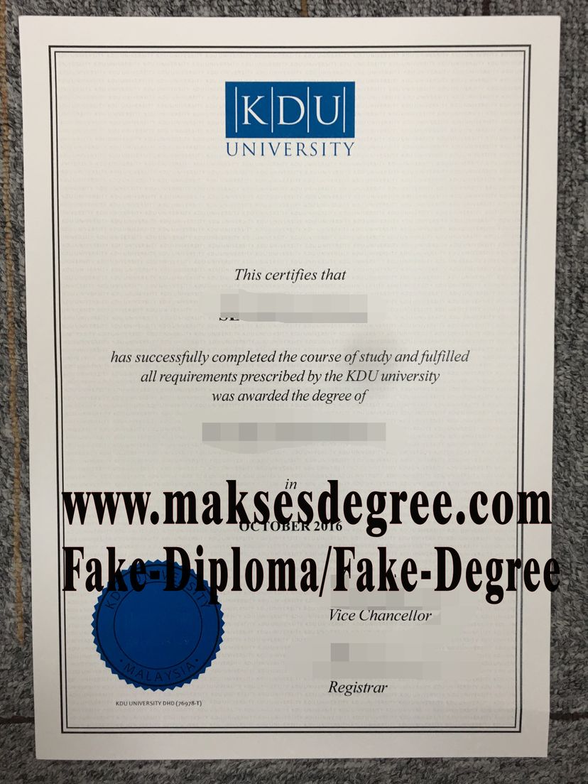 Best Fake KDU University Diploma