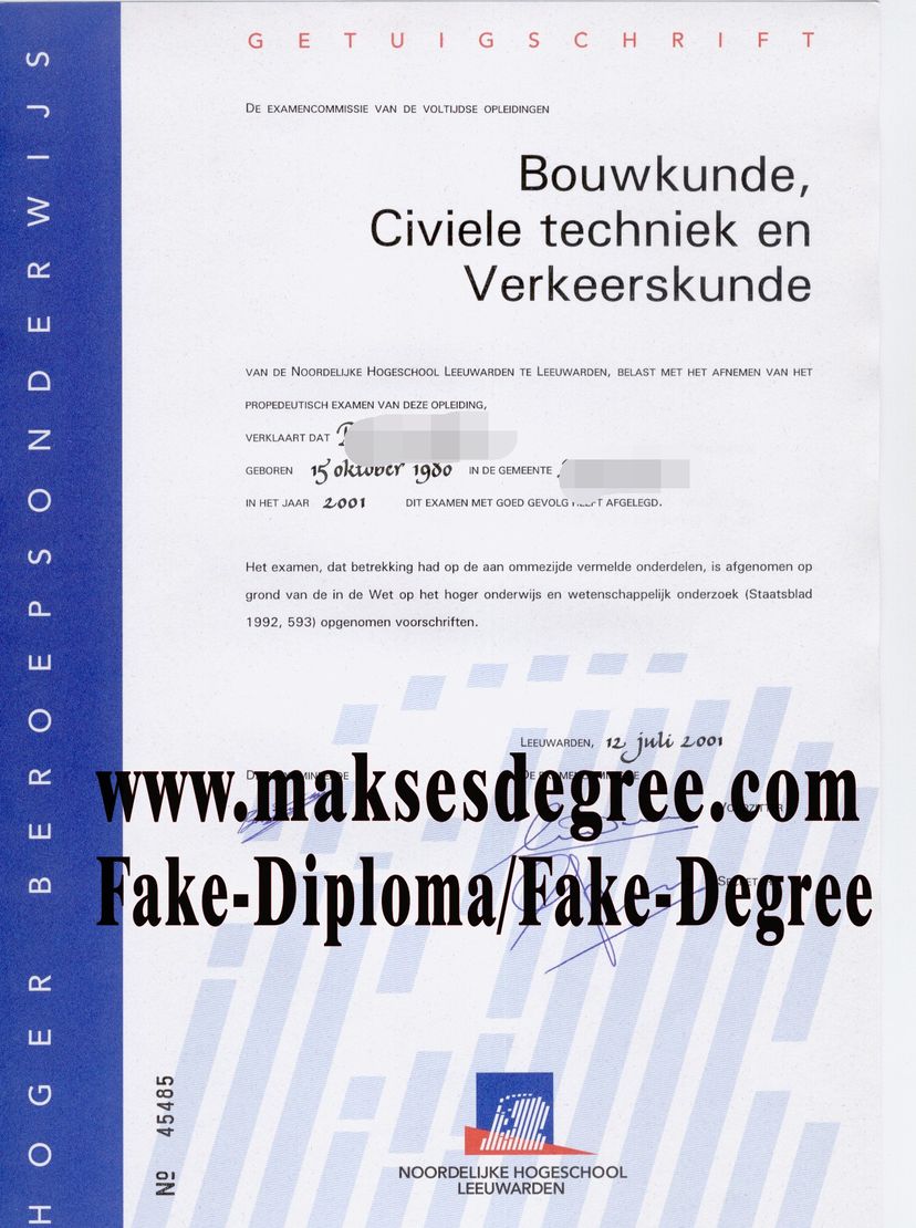 Best Fake Noordelijke Hogeschool Leeuwarden Certificate