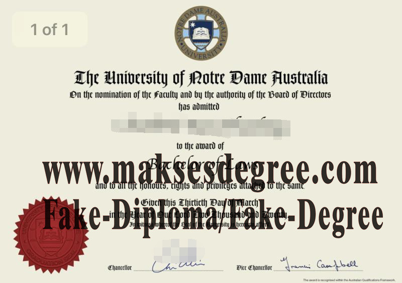 Best Fake The University of Notre Dame Australia Degree