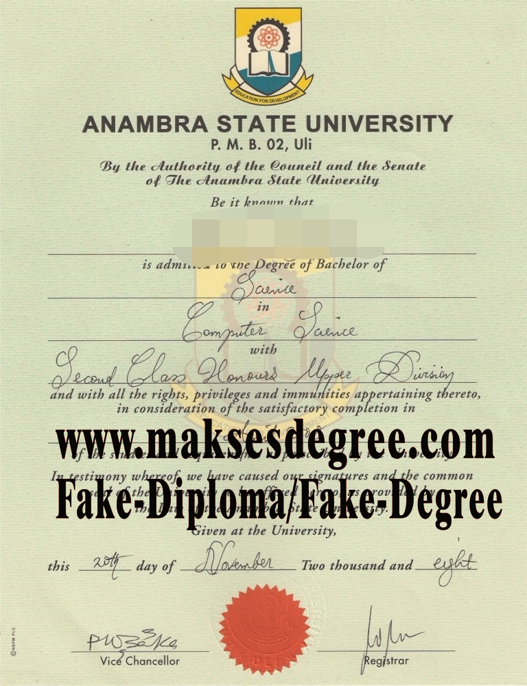 Best Fake anambra state UNIVERSITY Degree