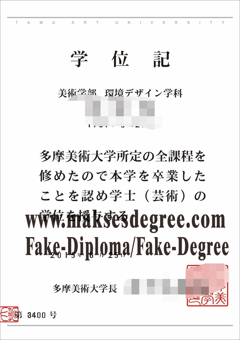 Buy fake Tama Art University Library Certificate