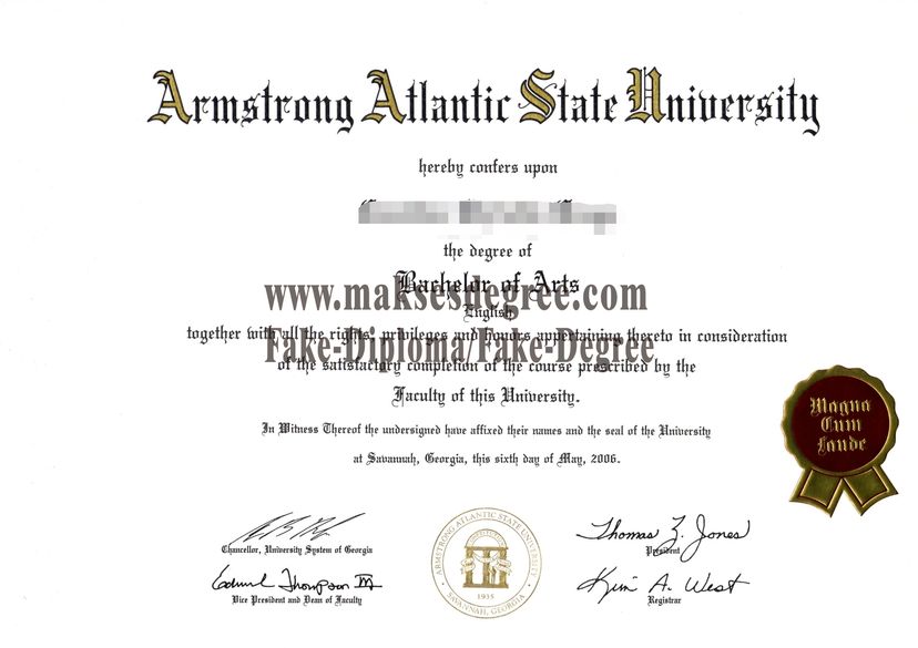 Copy Fake Armstrong Atlantic State University Certificate