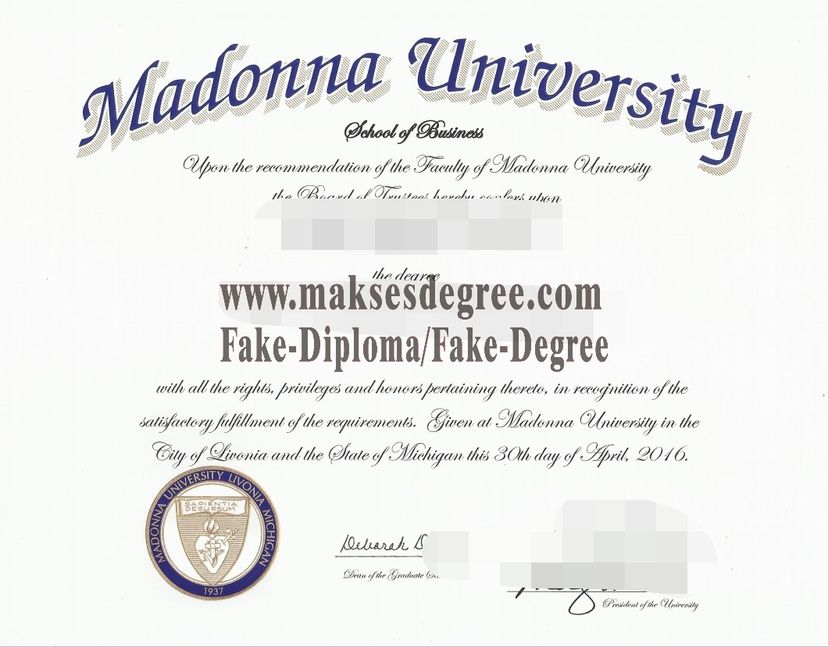 Copy Fake Madonna University Diploma