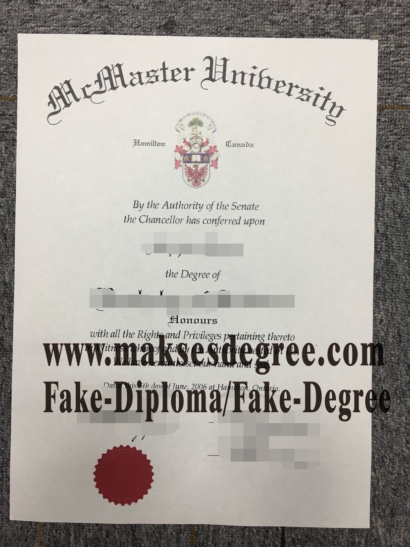 Copy Fake McMaster University Diploma