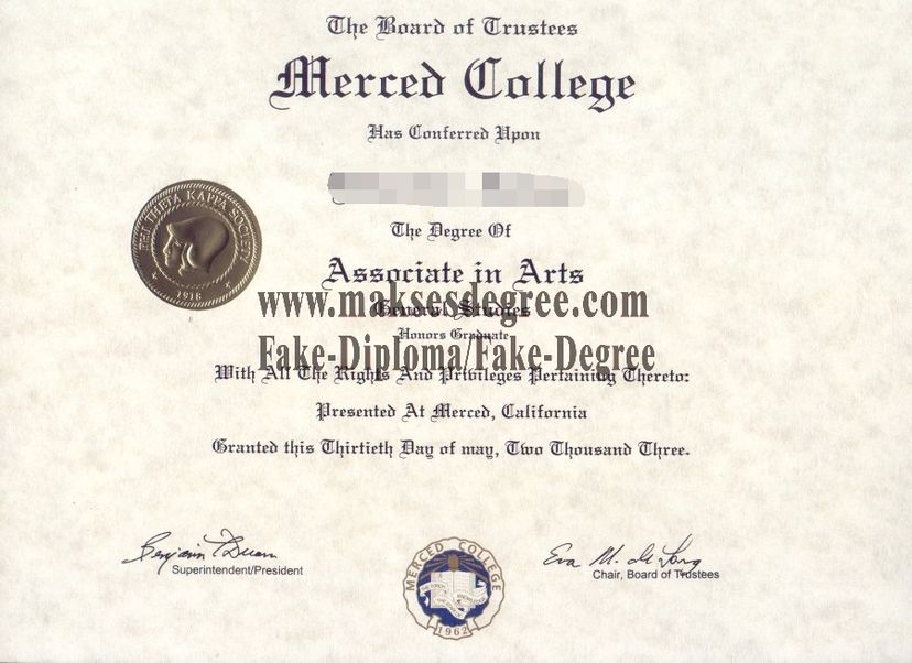 Copy Fake Merced College Diploma