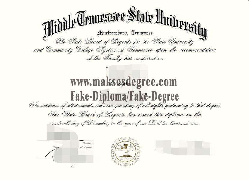 Copy Fake Middle Tennessee State University Diploma