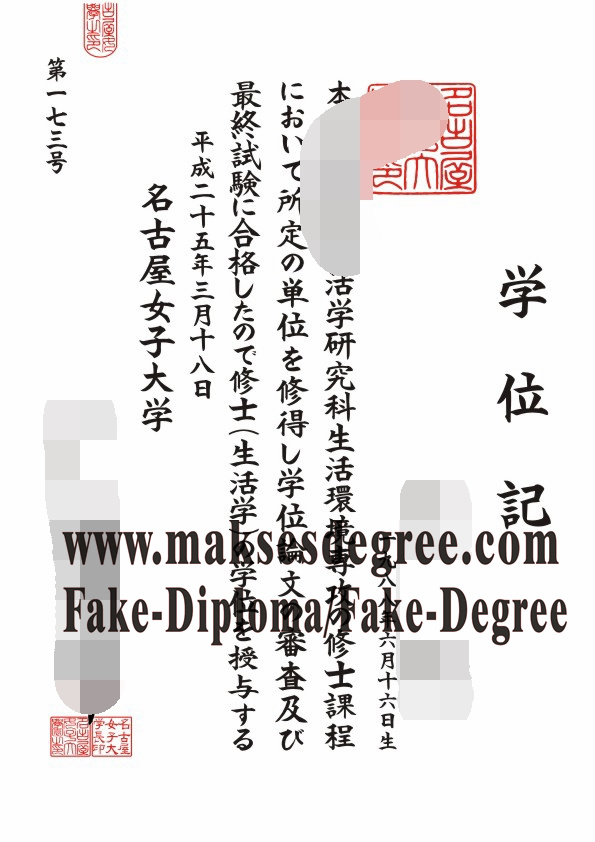 Copy Fake Nagoya Women’s University Degree