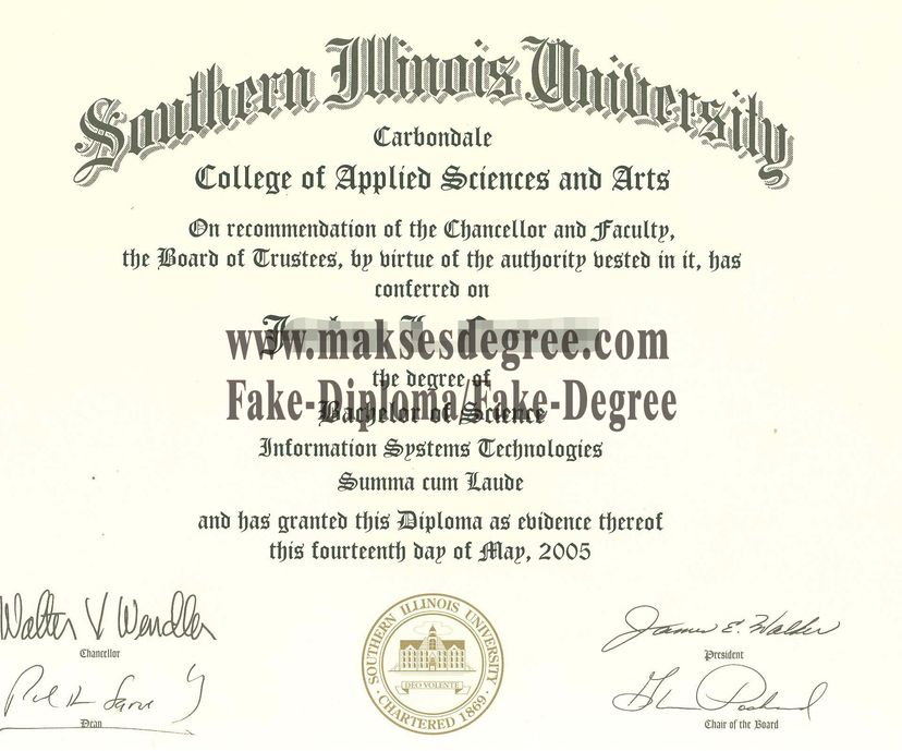 Copy Fake Southern Illinois University Carbondale Certificate