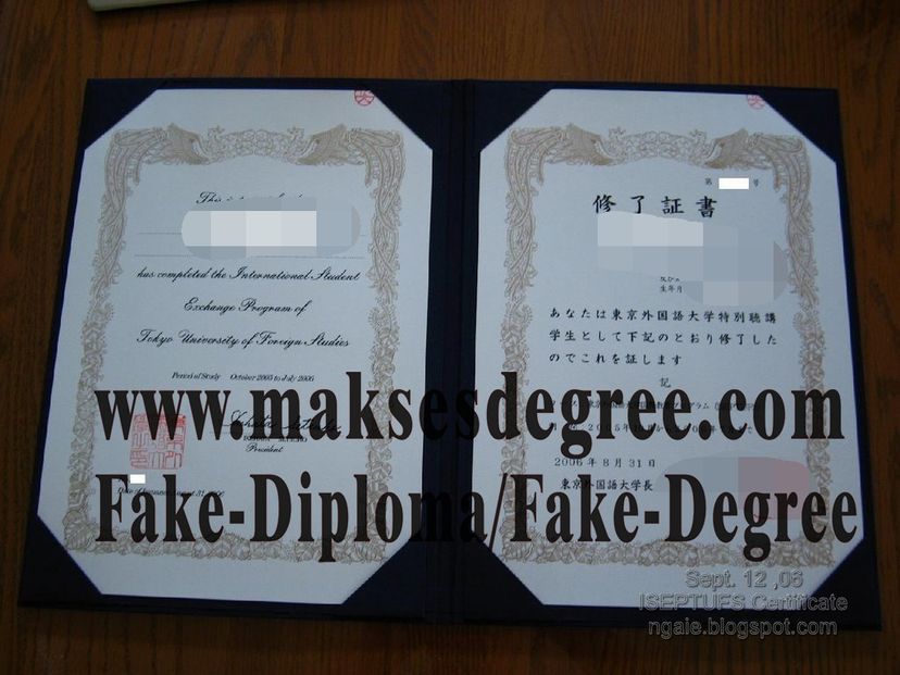 Copy Fake Tokyo University of Foreign Studies Diploma