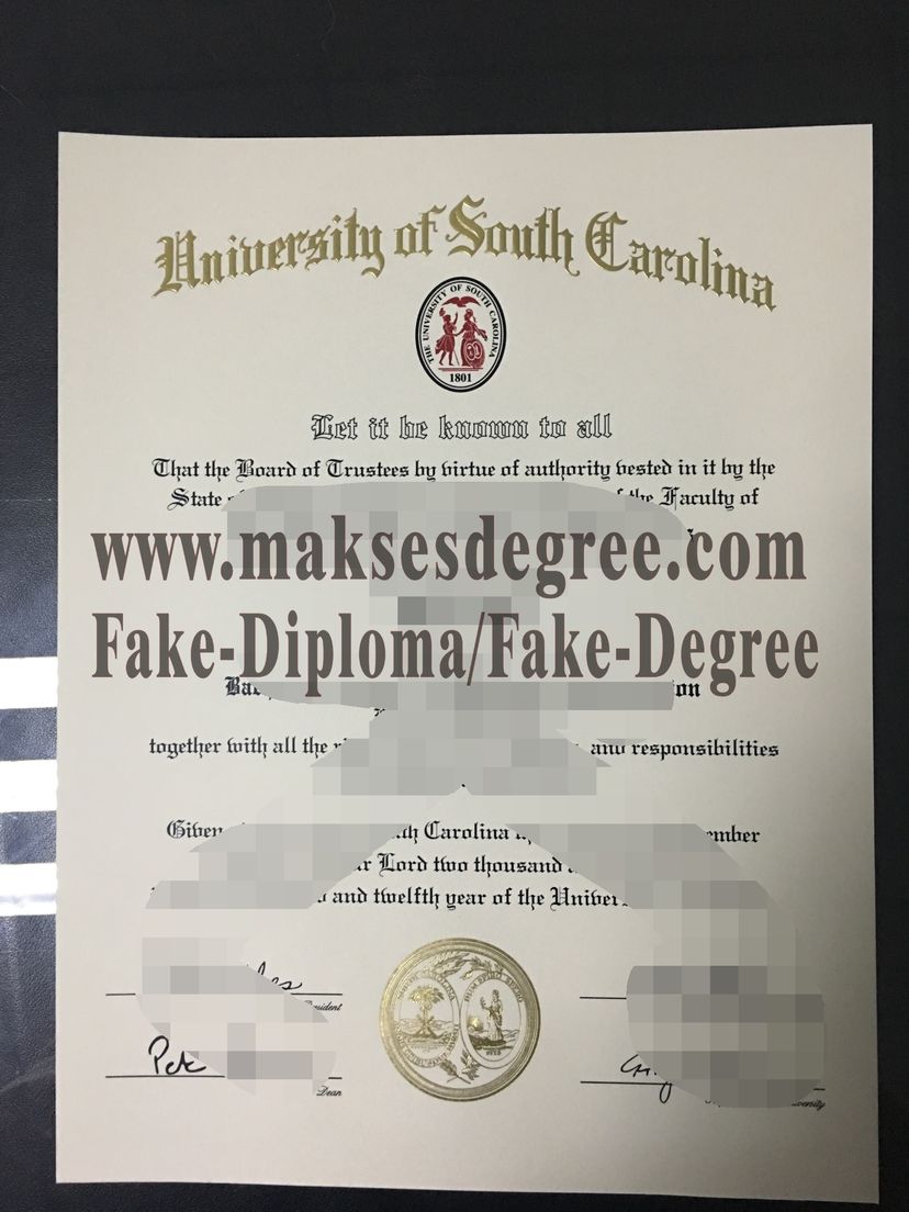 Copy Fake University of South Carolina Certificate