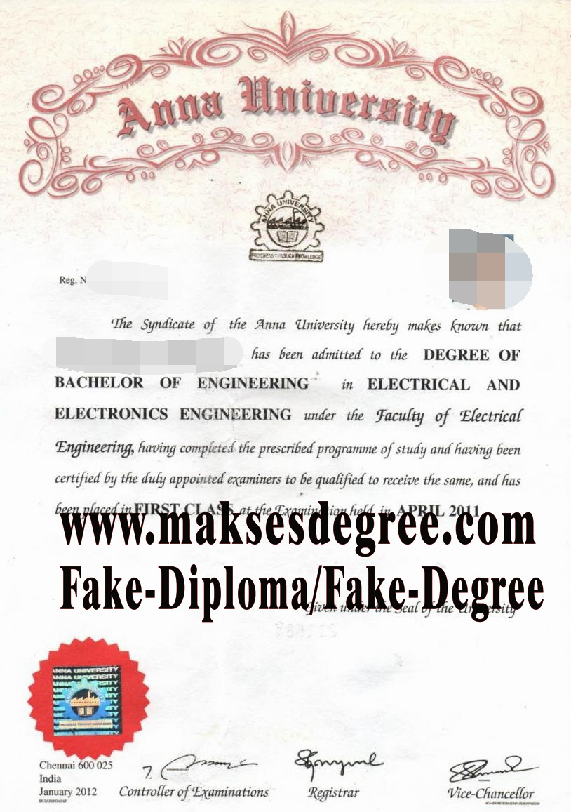 Fake Anna University Degree