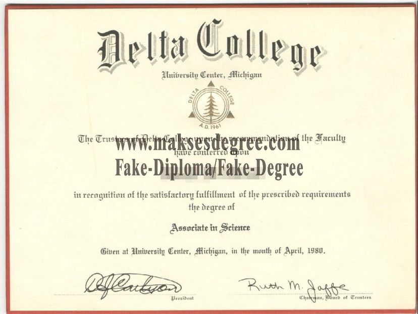 Fake Delta College Diploma