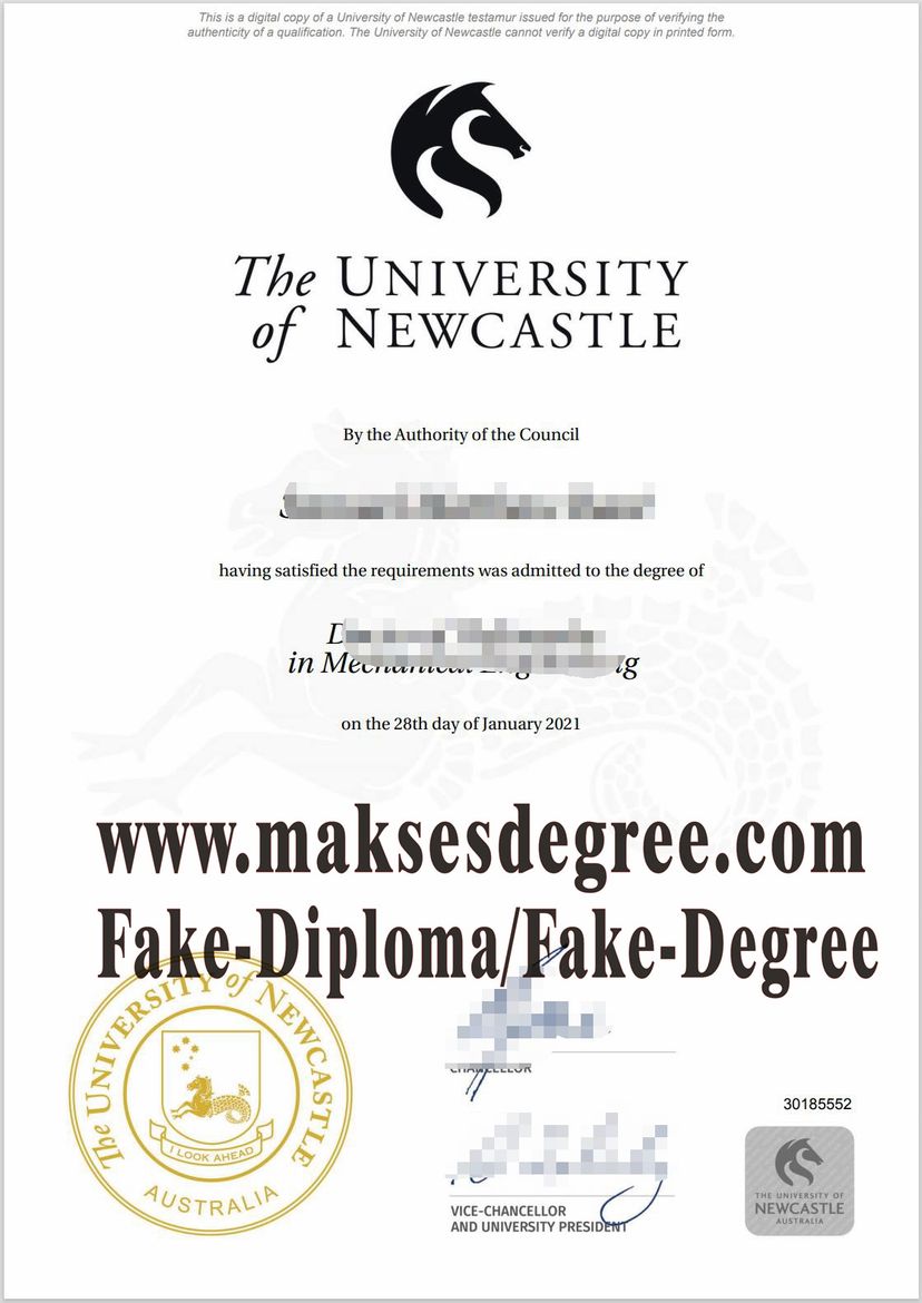 Fake Newcastle University Certificate