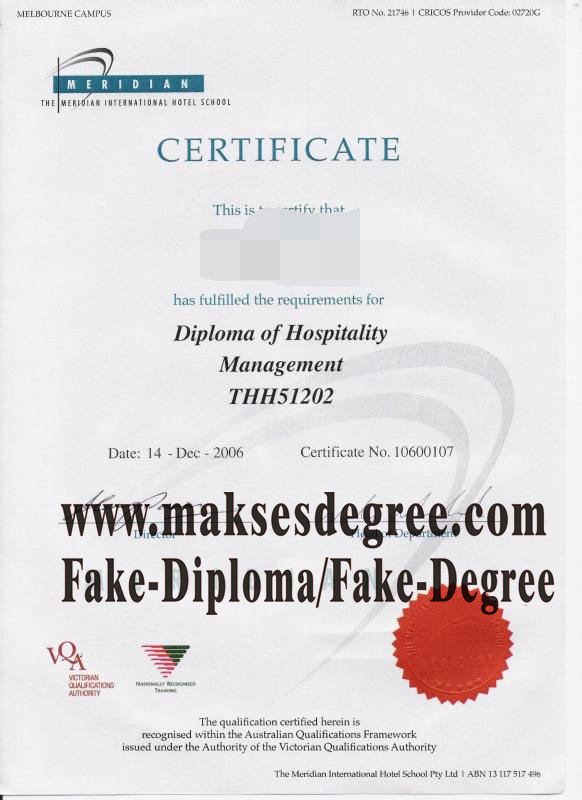 Fake The Meridian International School Certificate