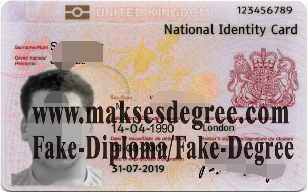 Fake UK ID card