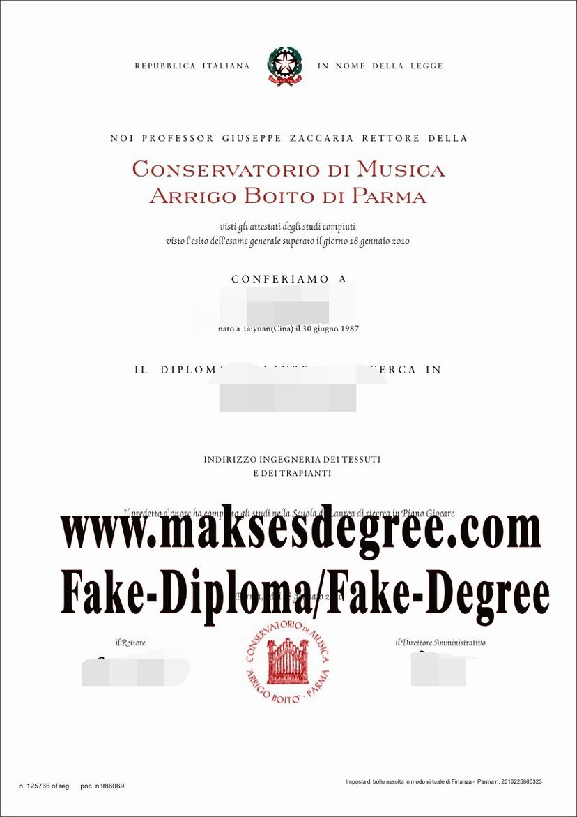 Fake Where to order fake Conservatorio di Musica Arrigo Boito Certificate Degree