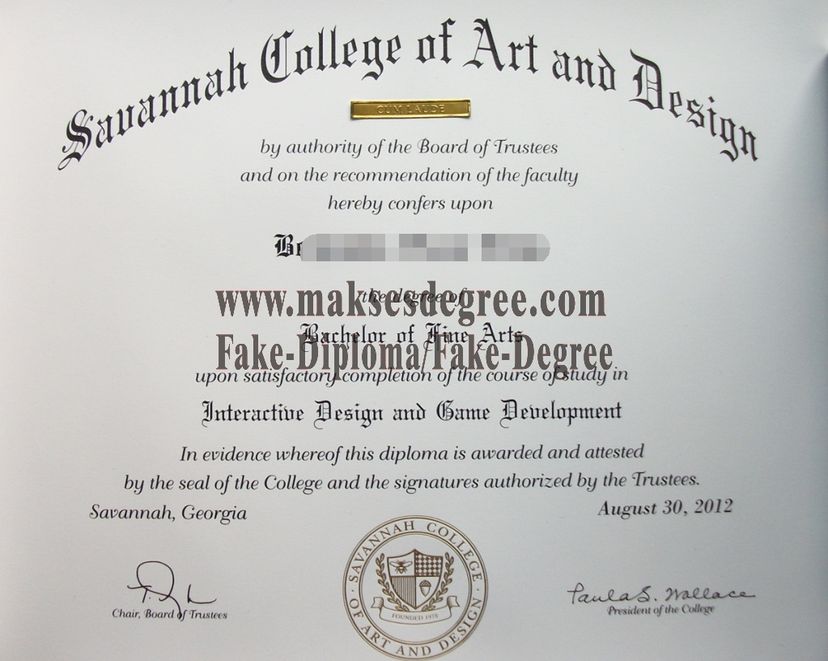 How Fast to Buy Fake Savannah College of Art and Design Certificate