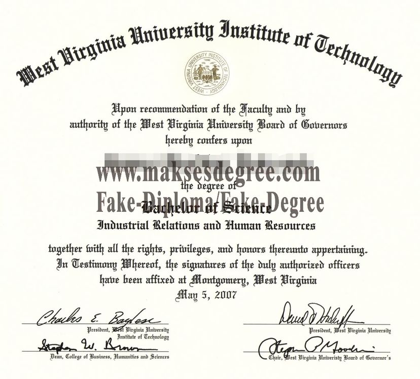 How Fast to Buy Fake West Virginia University Institute of Technology Certificate