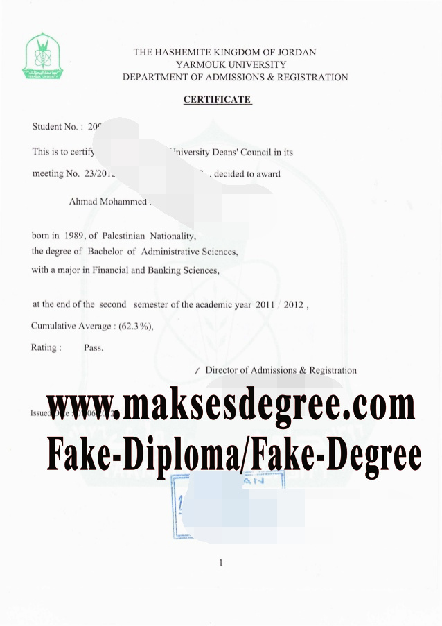 How Fast to Buy Fake Yarmouk University Degree