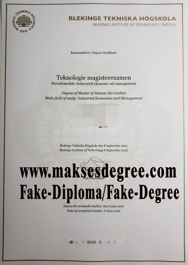 How can i purchase fake Blekinge Institute of Technology Certificate