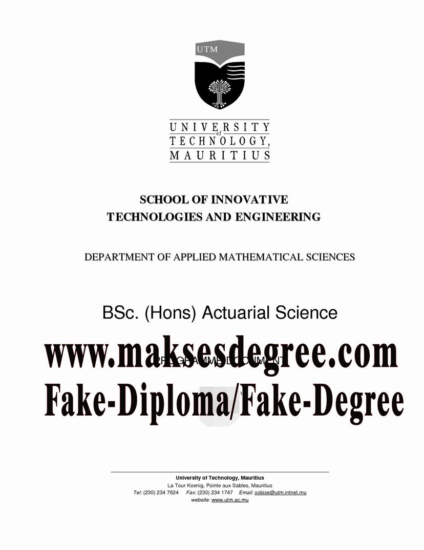 How can i purchase fake University of Technology Mauritius Degree