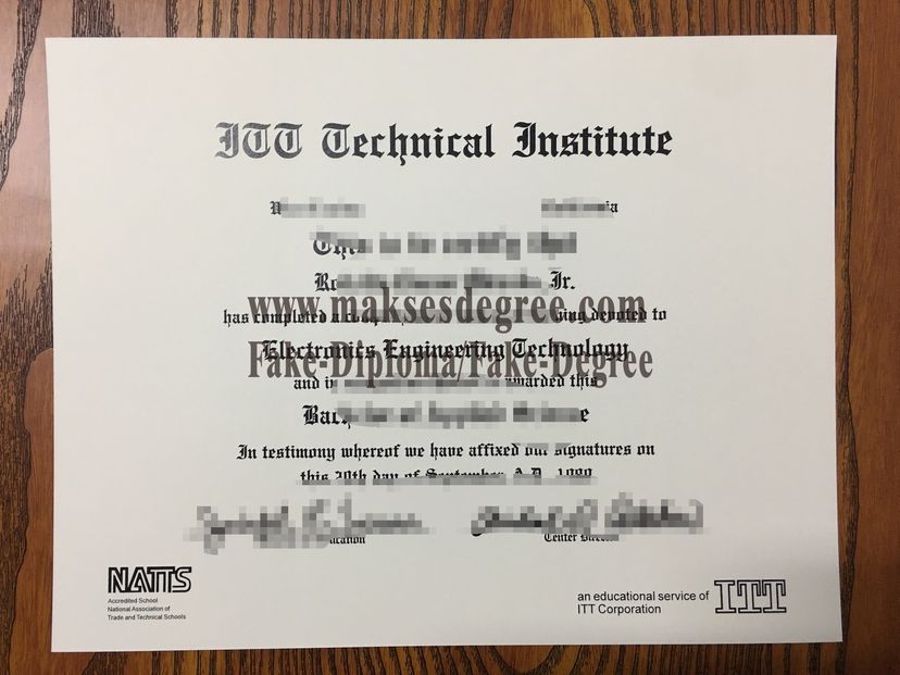 How much does to buy fake ITT Technical Institute Certificate