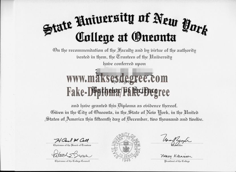 How much does to buy fake State University of New York College at Oneonta Diploma