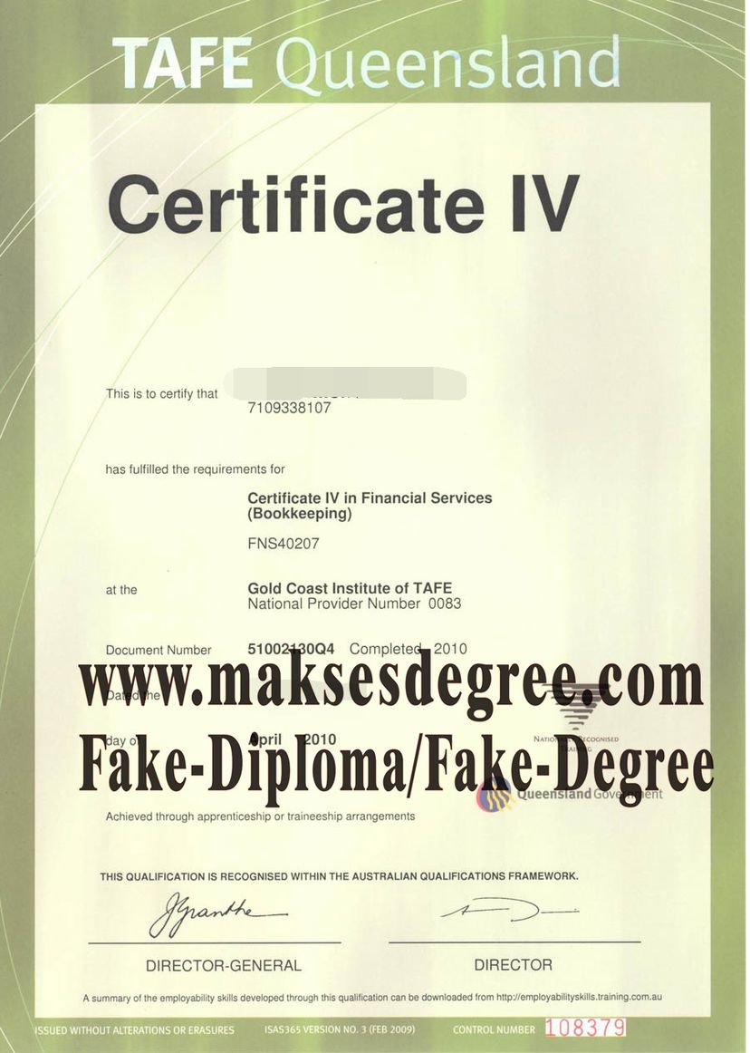 How much does to buy fake TAFE Queensland Certificate