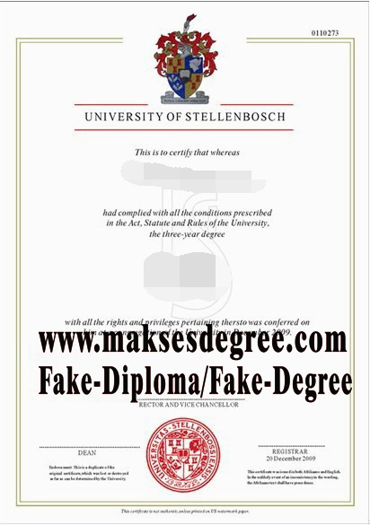 How much does to buy fake University of Stellenbosch Certificate