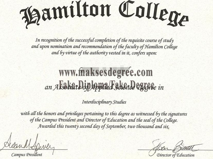 How to buy a fake Hamilton College Certificate