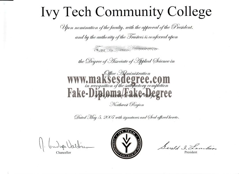 How to buy a fake Ivy Tech Community College Certificate