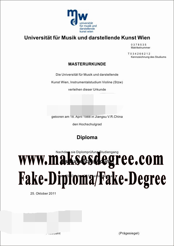 How to buy a fake University of Music and Performing Arts, Vienna Certificate