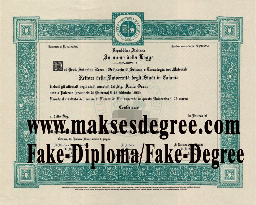 How to buy a fake Università degli Studi di Catania Certificate