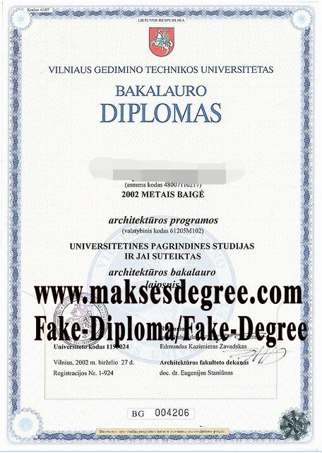 How to buy a fake Vilniaus Gedimino Technikos Universitetas Diploma