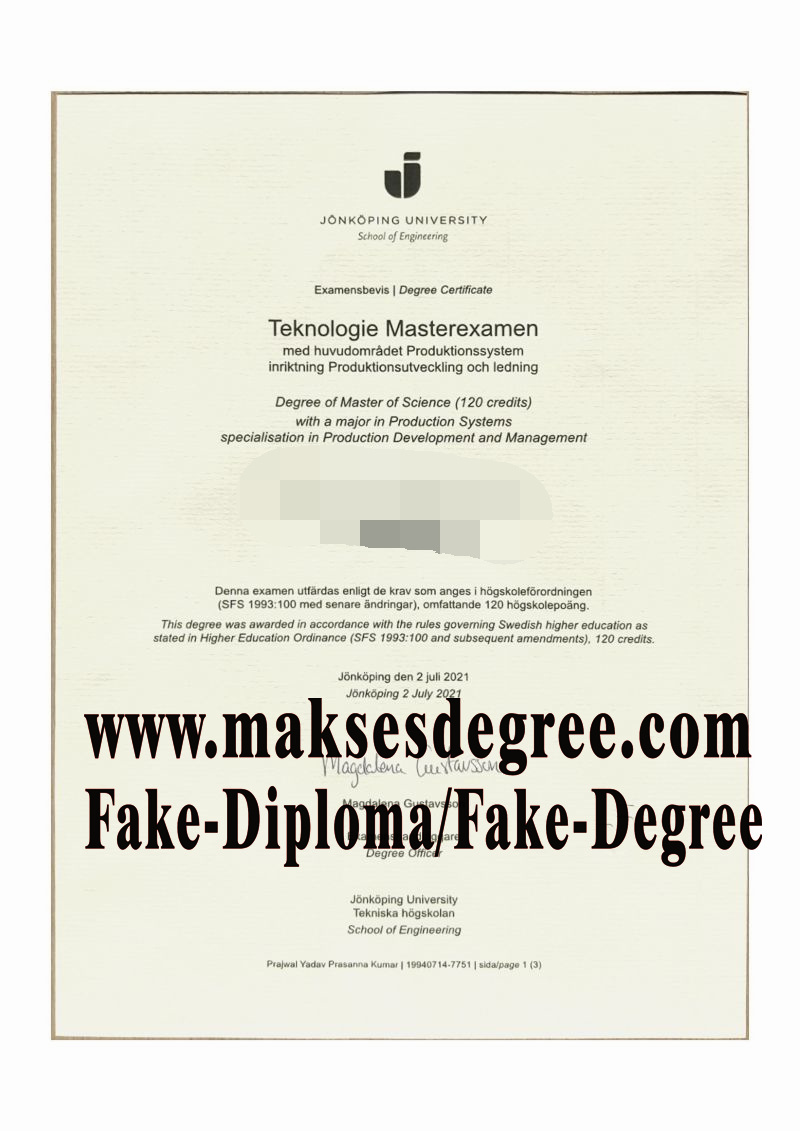 How to buy phony Jonkoping University Certificate