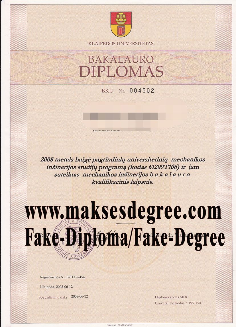 How to buy phony Klaipeda University Degree