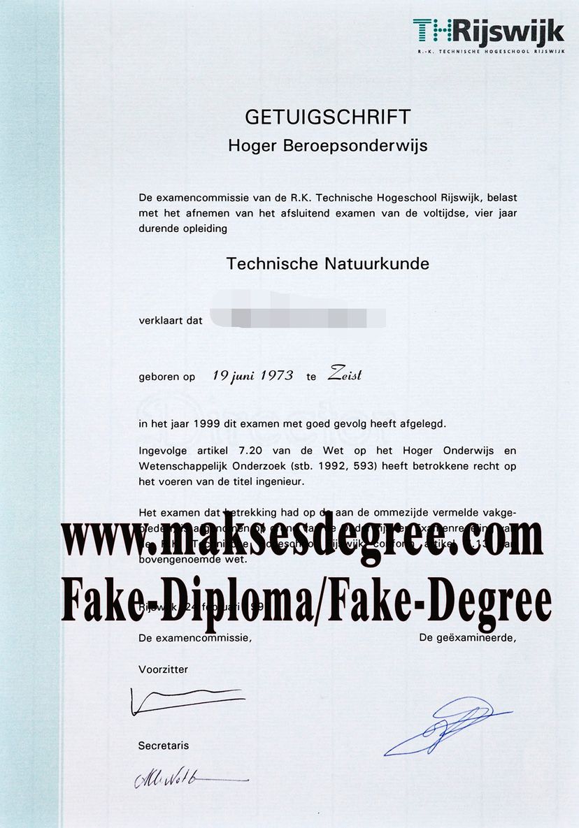 How to buy phony RK Technische Hogeschool Rijswijk Degree