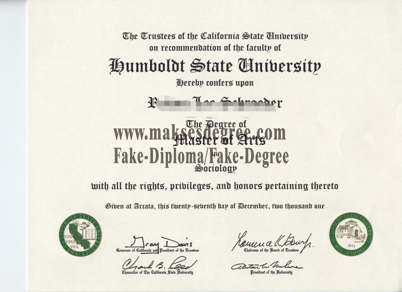 How to buy phony Replica Humboldt State University Diploma Certificate