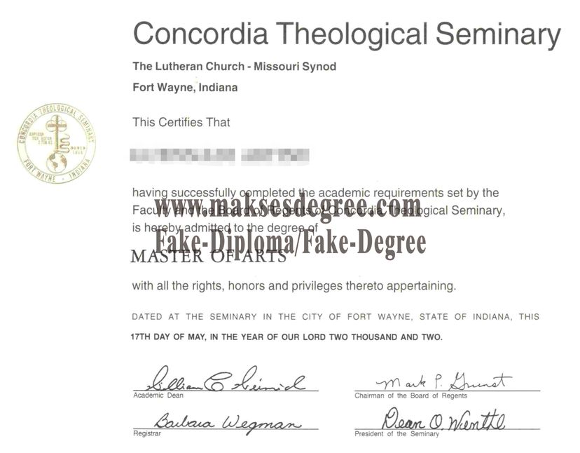 How to buy phony The best website to buy fake Concordia Theological Seminary Degree Diploma