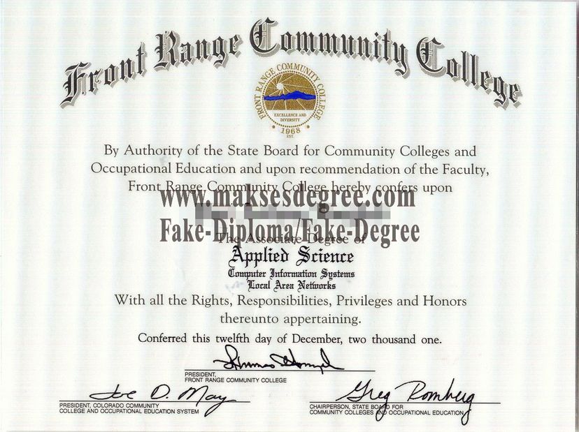 How to create fake Front Range Community College Degree