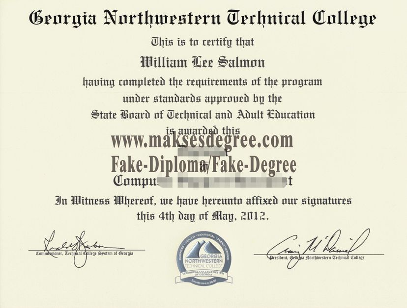 How to create fake Georgia Northwestern Technical College Certificate