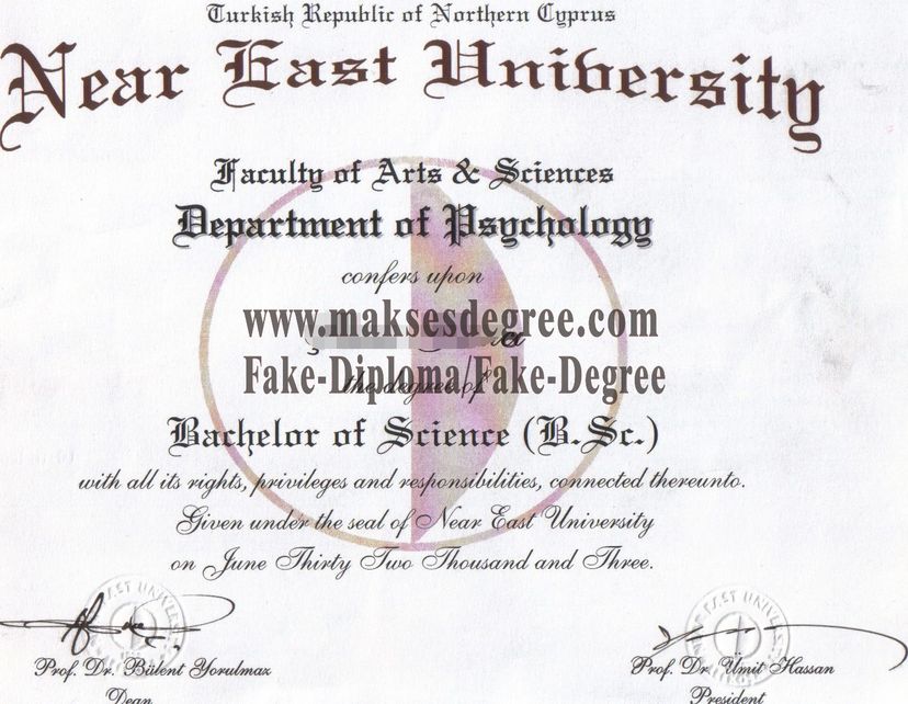 How to create fake Near East University Diploma