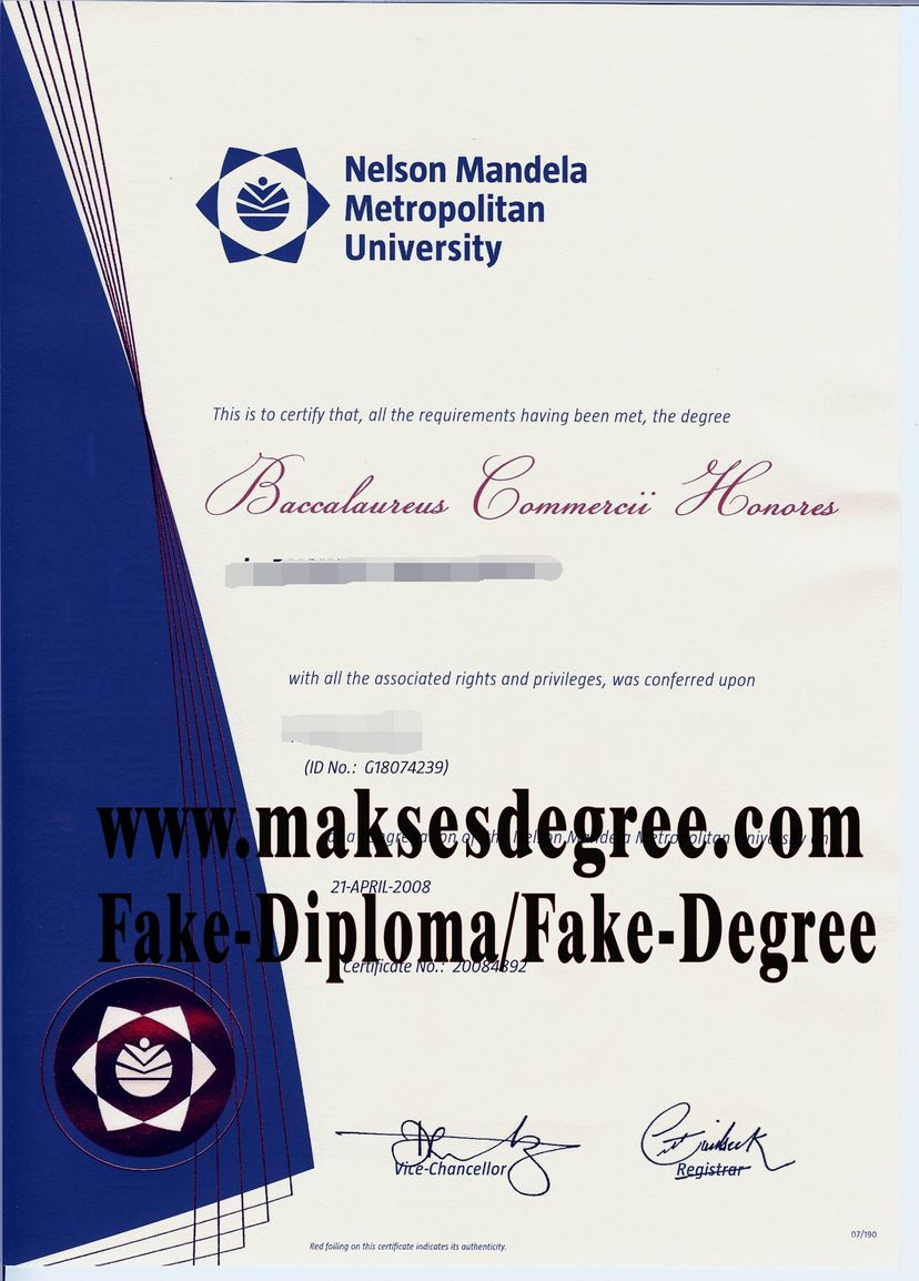 How to create fake Nelson Mandela Metropolitan University Degree