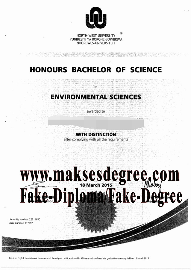 How to create fake North West University2015 Diploma