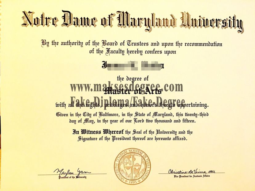 How to create fake Notre Dame of Maryland University Degree