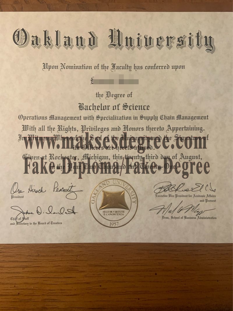 How to create fake Oakland University Diploma