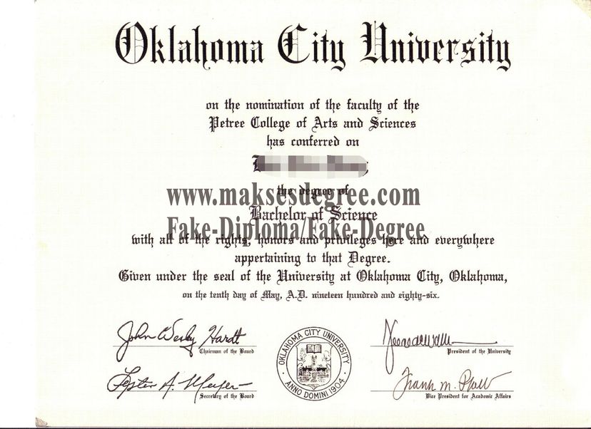 How to create fake Oklahoma City University Certificate