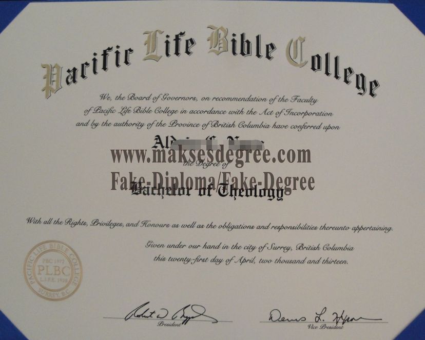 How to create fake Pacific Life Bible College Degree